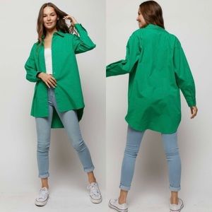 🆕Oversized button down poplin top